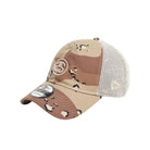 Camouflage baseball cap with mesh back on a white background