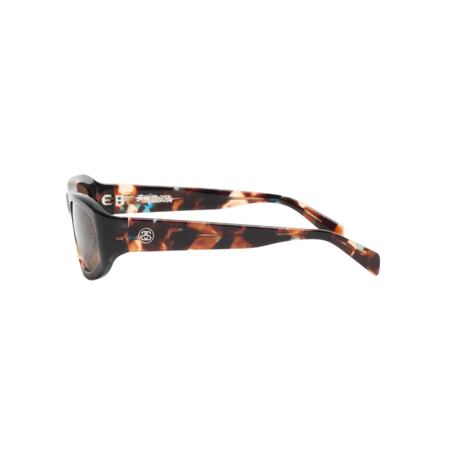 Sunglasses with tortoiseshell frame on a white background