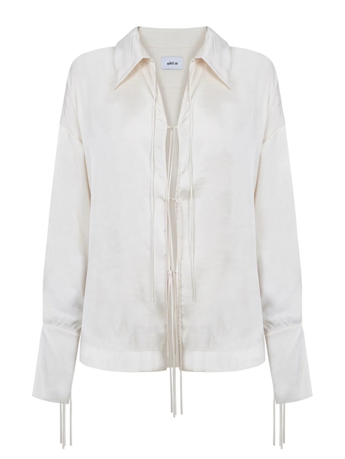 White shirt with zipper details on a white background