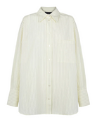 Yellow shirt with pinstripes on a white background