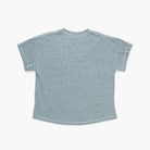 Back view of a grey  t-shirt on a white background