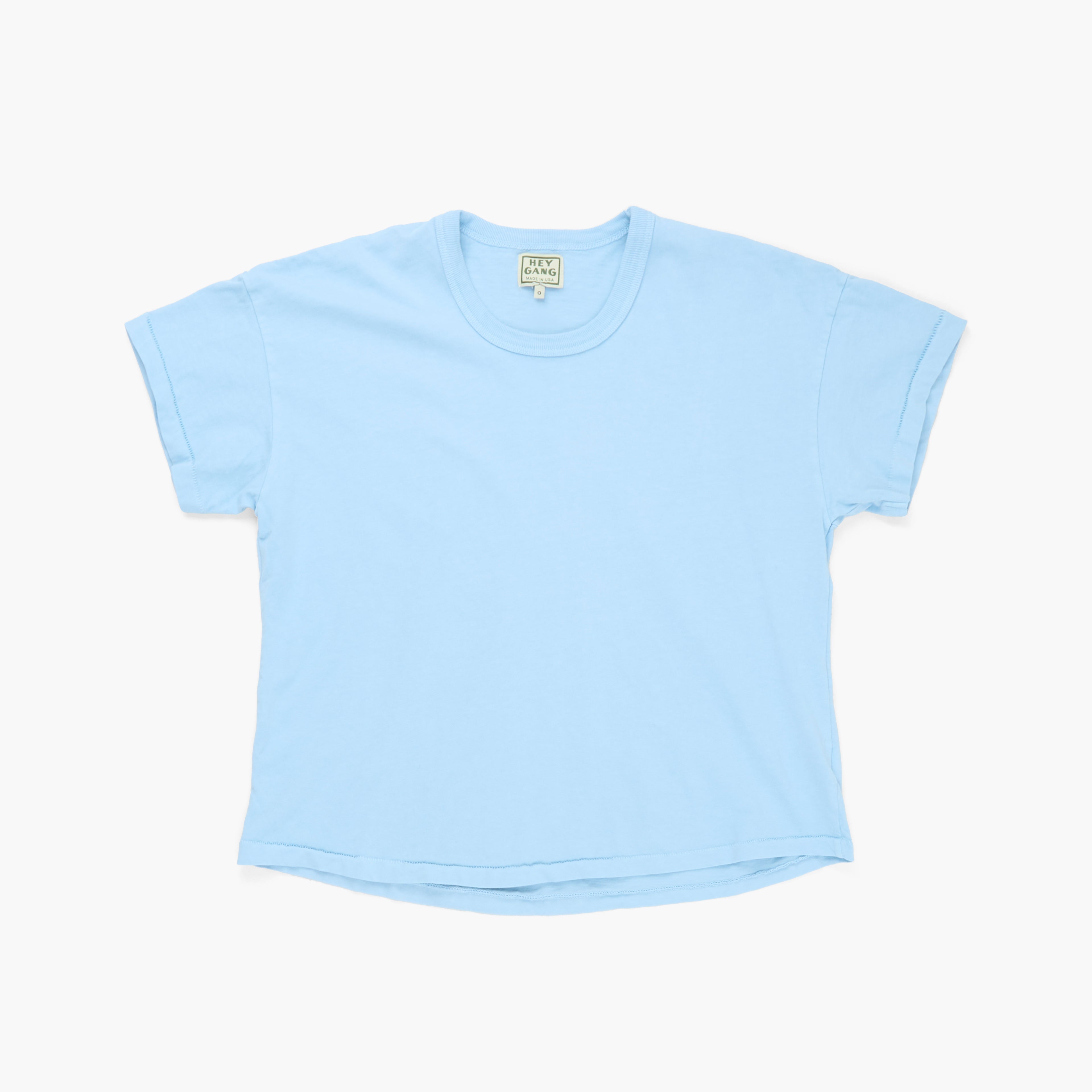 Light blue t-shirt on a white background