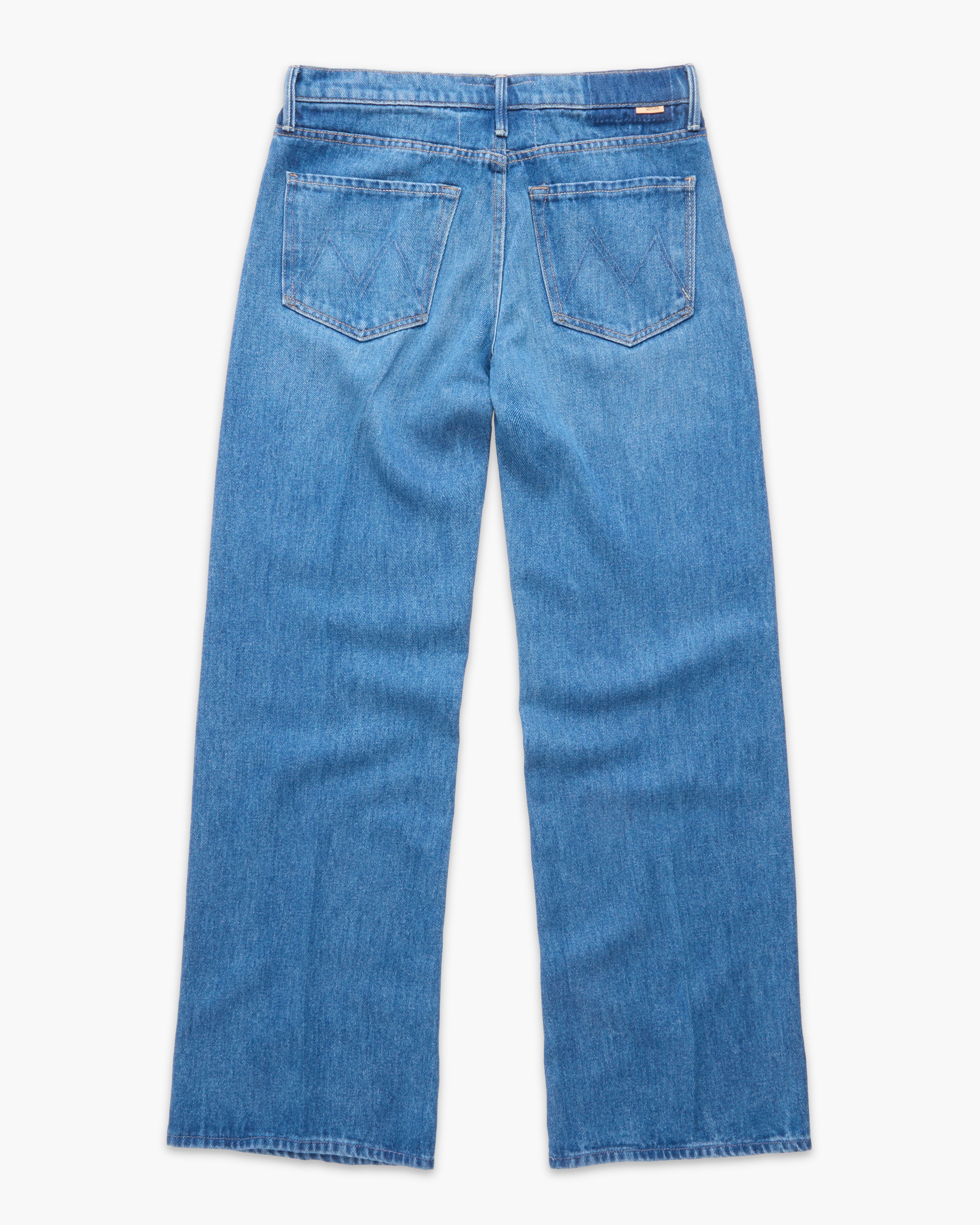 Blue denim jeans shown from the back, featuring a straight-leg fit and classic pocket design, photographed against a clean white background.