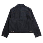 Dark denim jacket on a white background