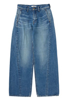 Pair of blue jeans on a white background