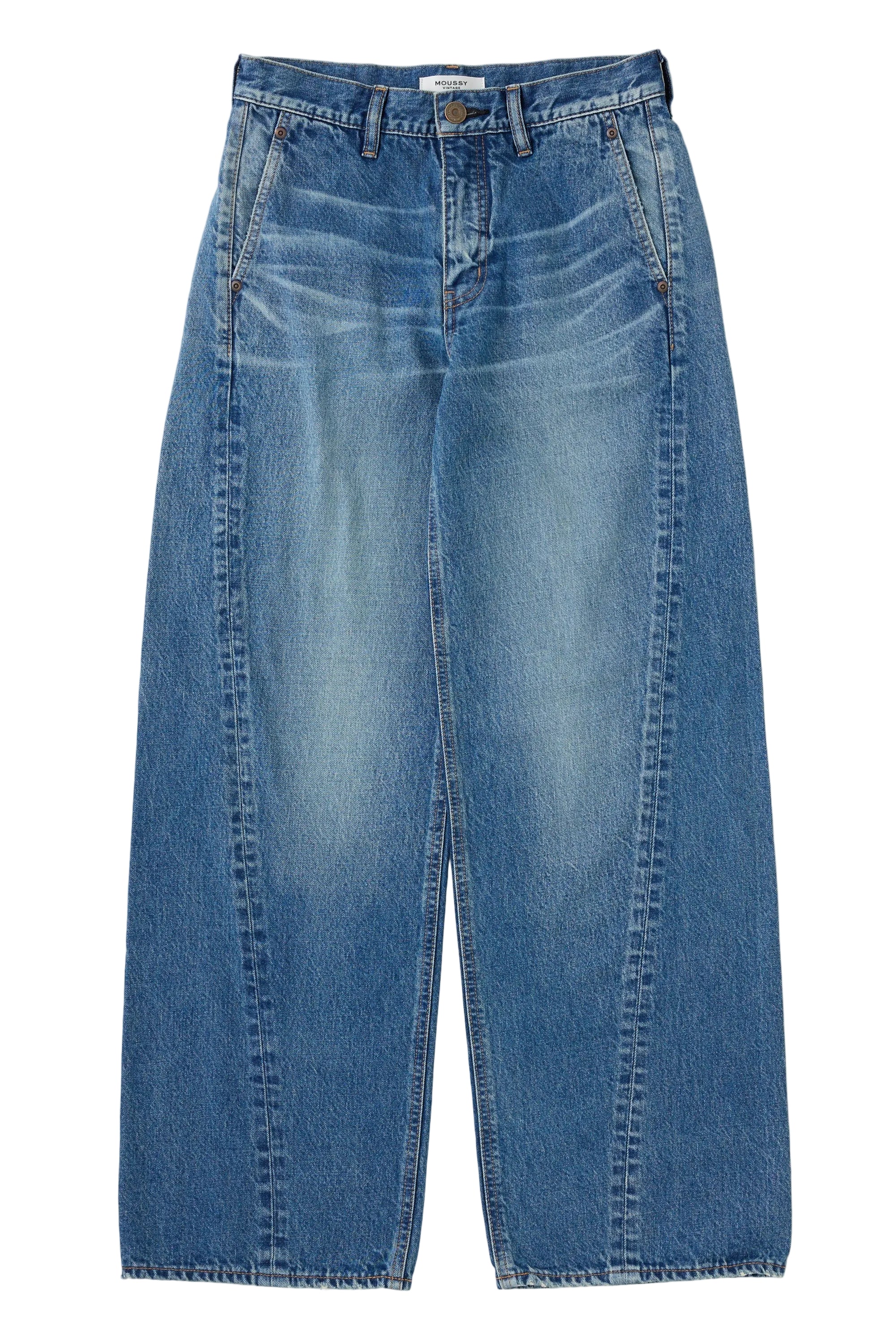 Pair of blue jeans on a white background