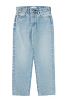 Light blue jeans on a white background