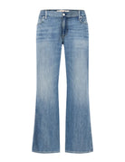 Light blue jeans on a white background
