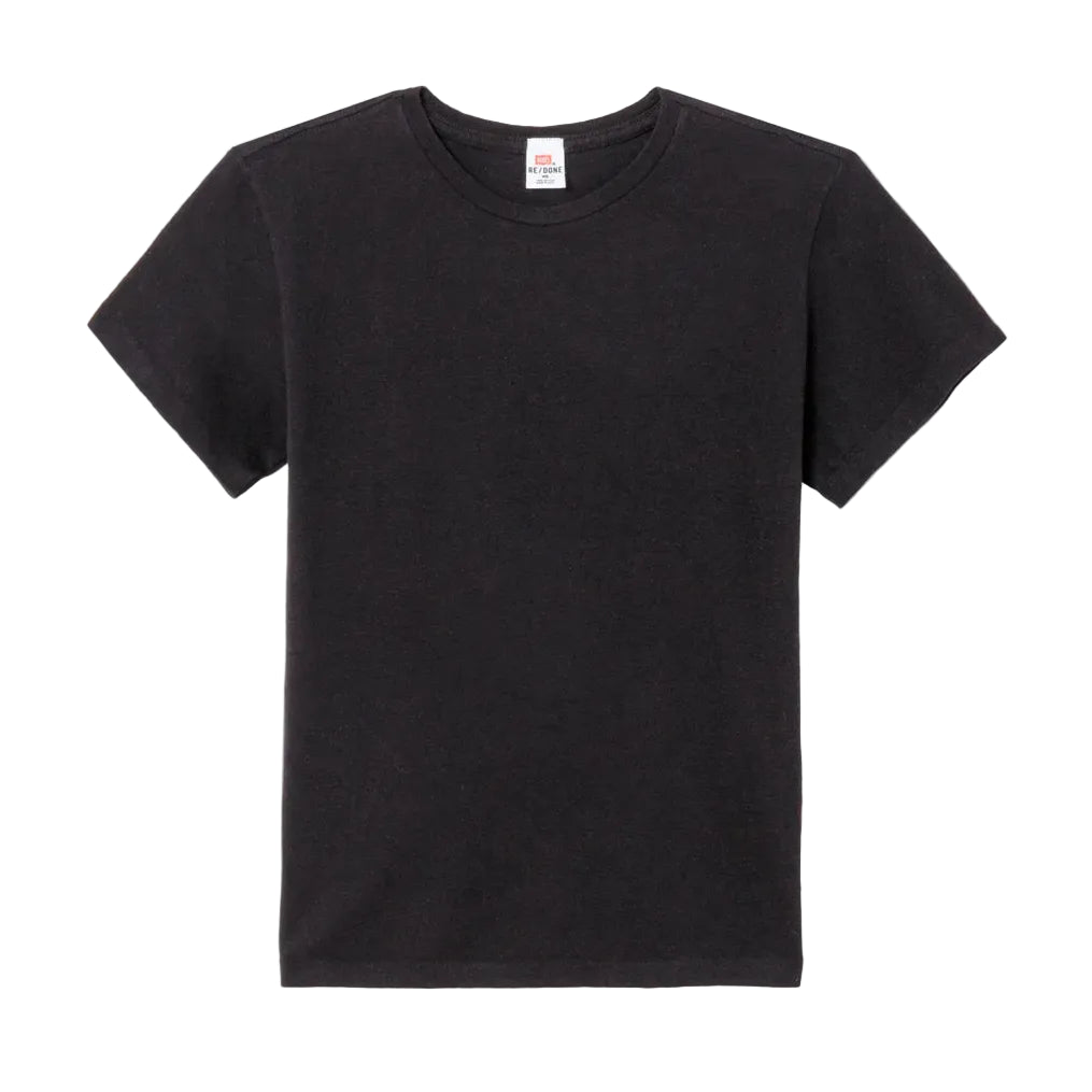 Black t-shirt on a white background