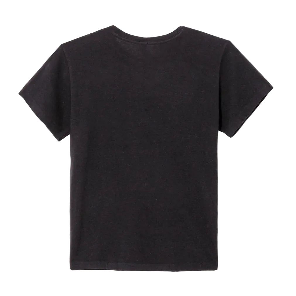 Black t-shirt on a white background