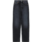 Faded black jeans on a white background