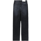 Faded black jeans on a white background