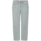 Light blue jeans on a white background