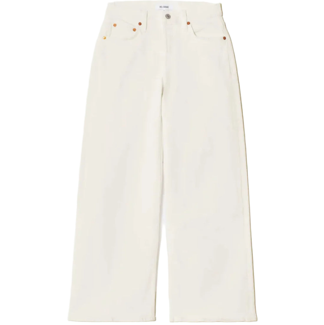 White wide-leg jeans on a white background