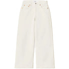White wide-leg jeans on a white background