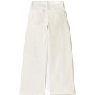 Back view of a white wide-leg jeans on a white background