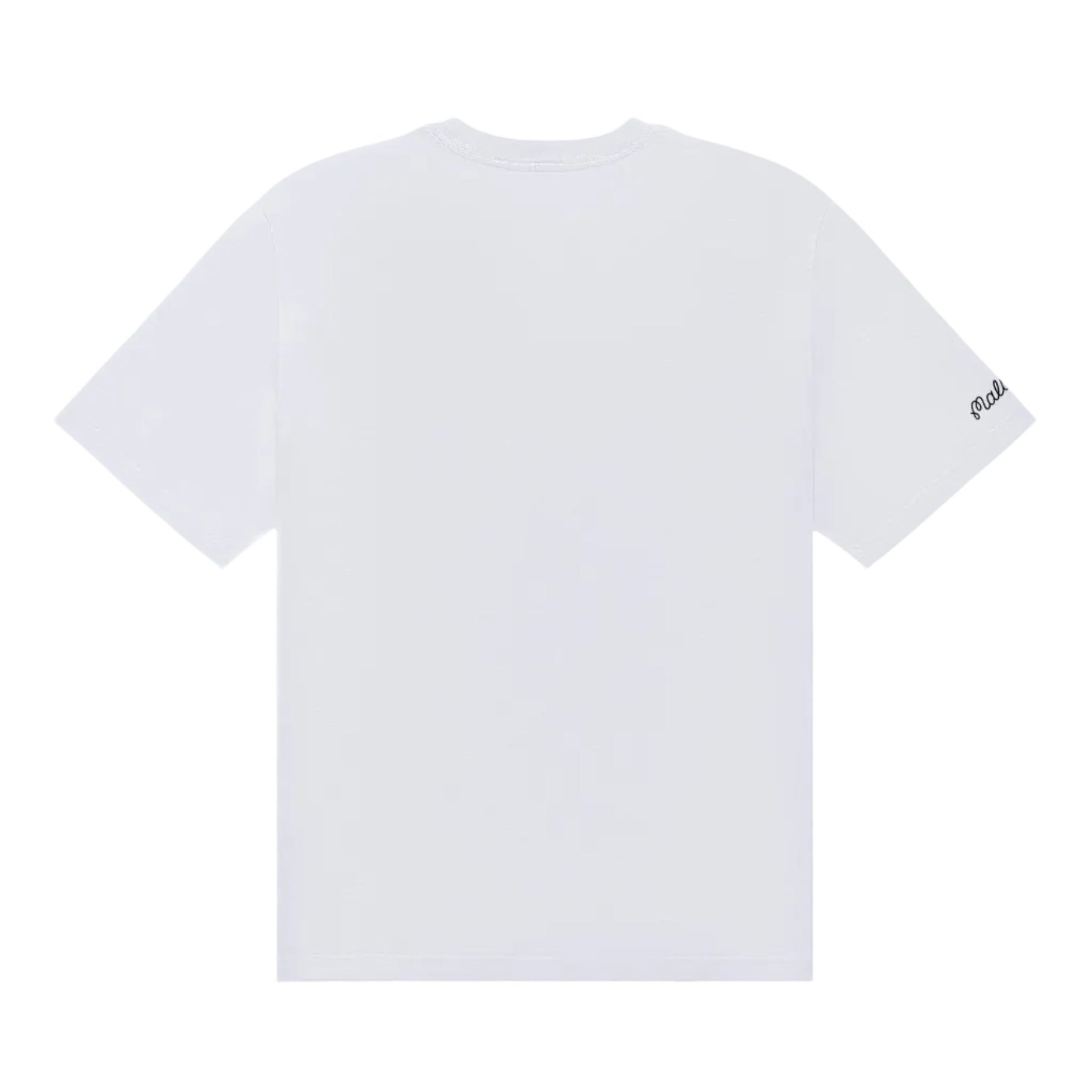 Back of a white t-shirt on a white background