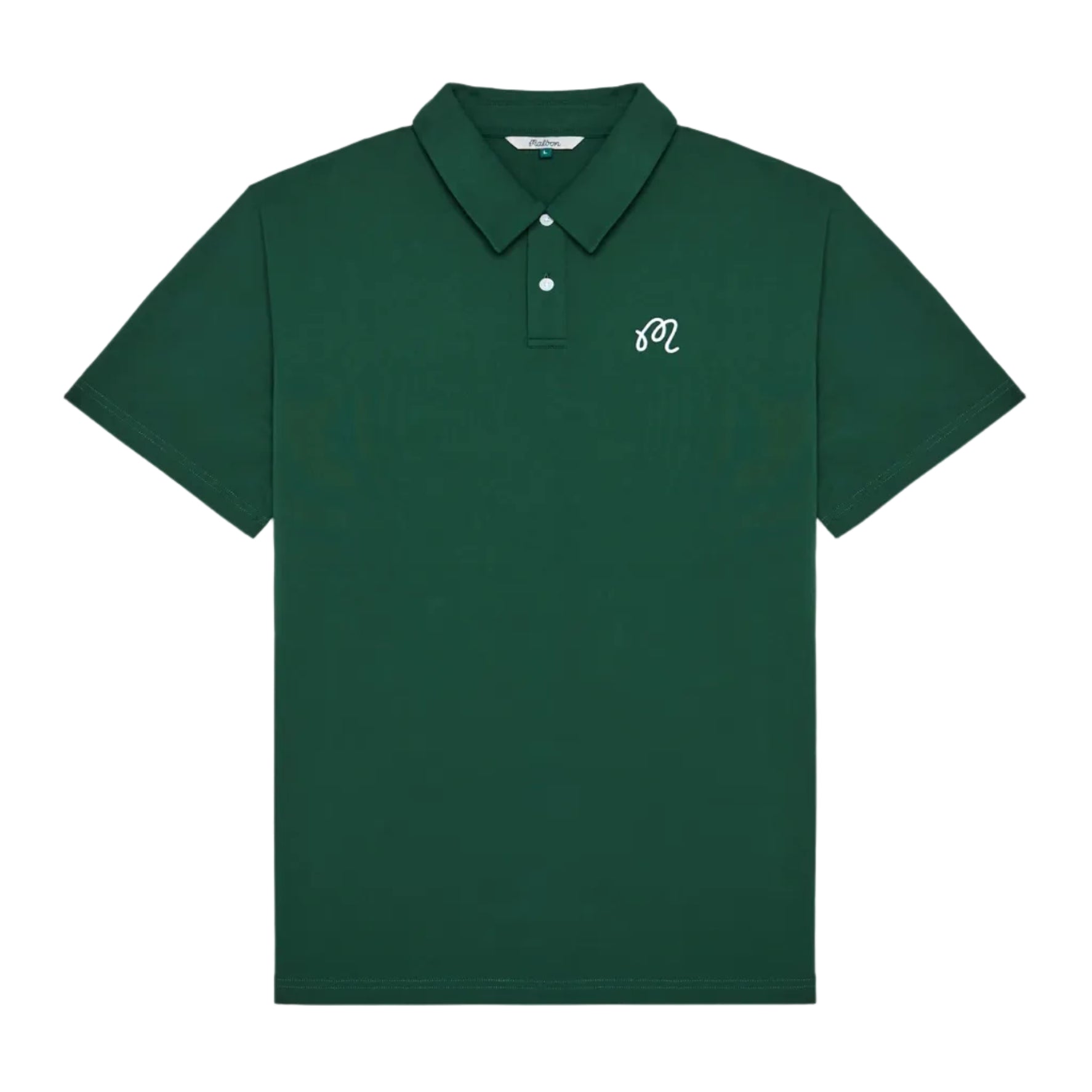 Green polo on a white background