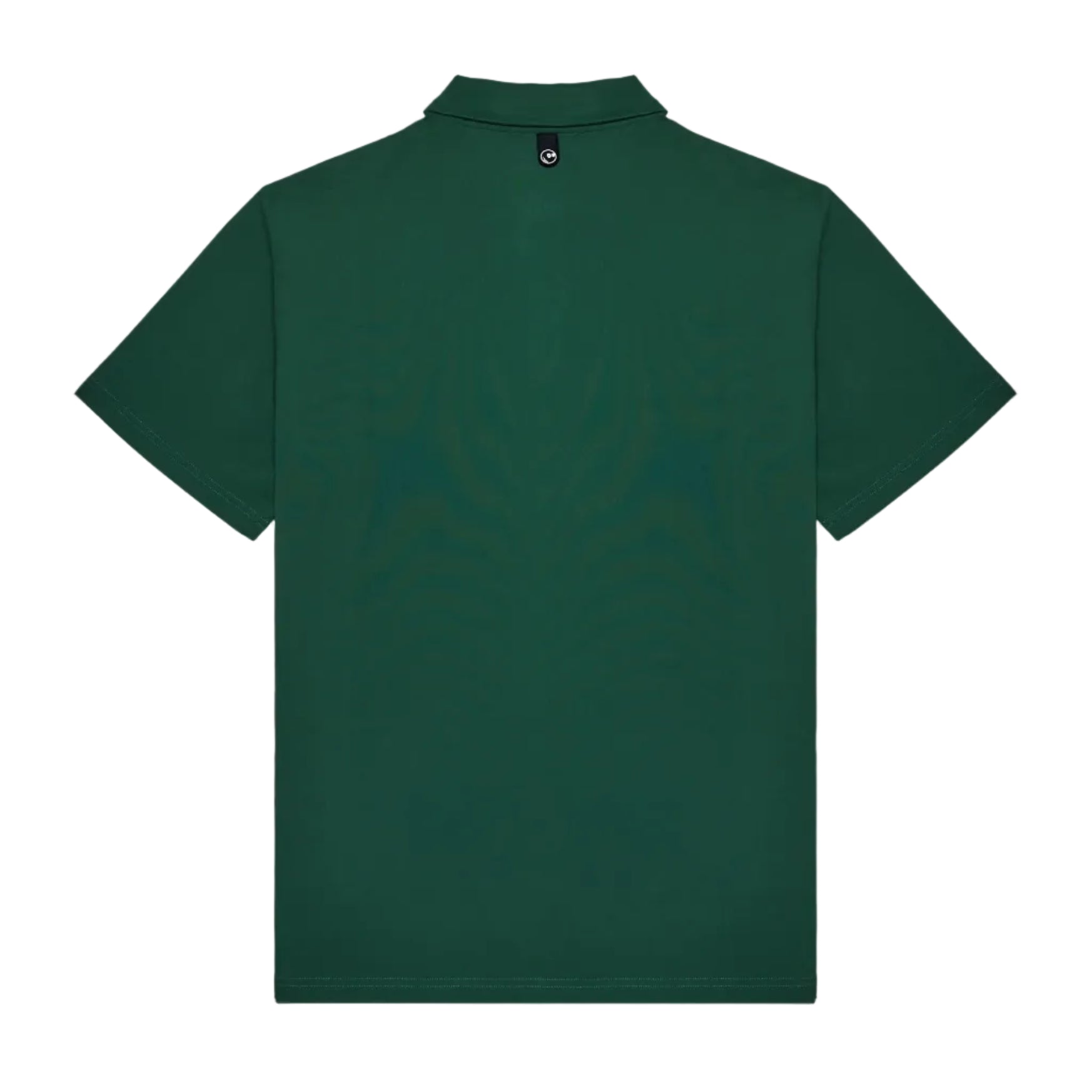 Back view of a green polo on a white background