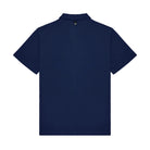 Navy blue polo shirt on a white background