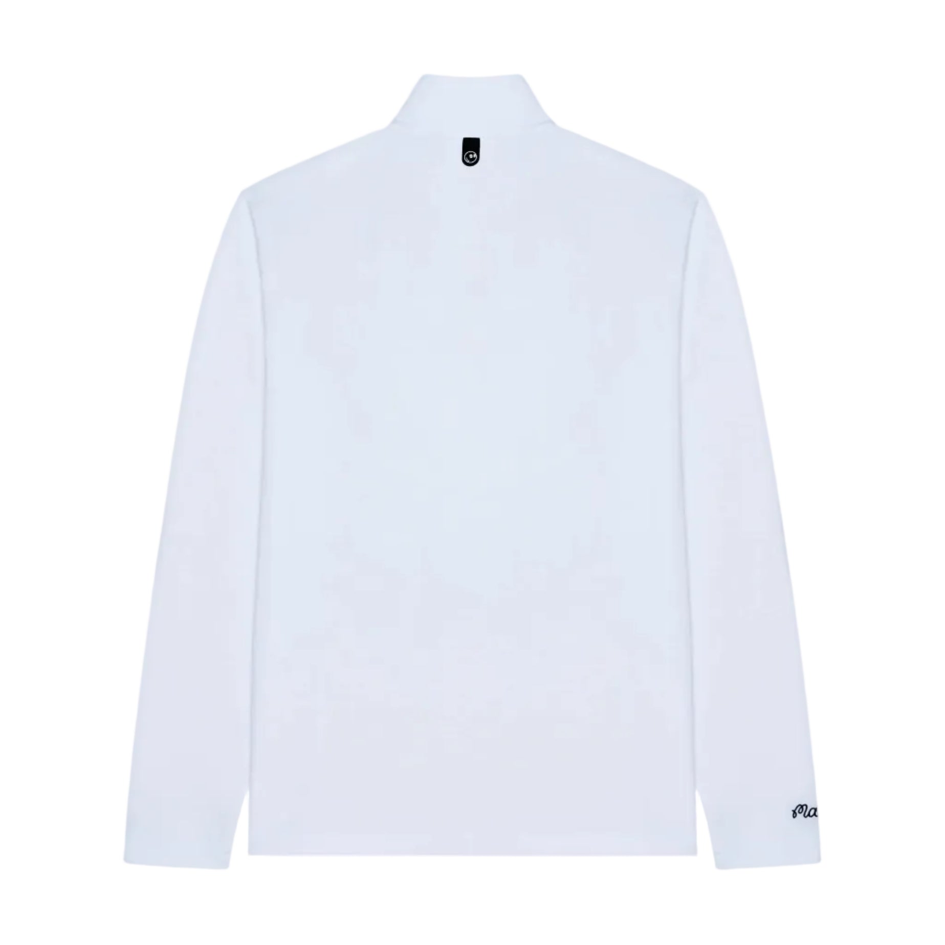 Back view of a white jacket on a white background 