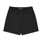 Black shorts with a brand logo on a white background