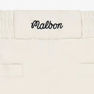White back waistband with 'Malbon' branding on a white background