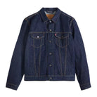 Blue denim jacket on a white background