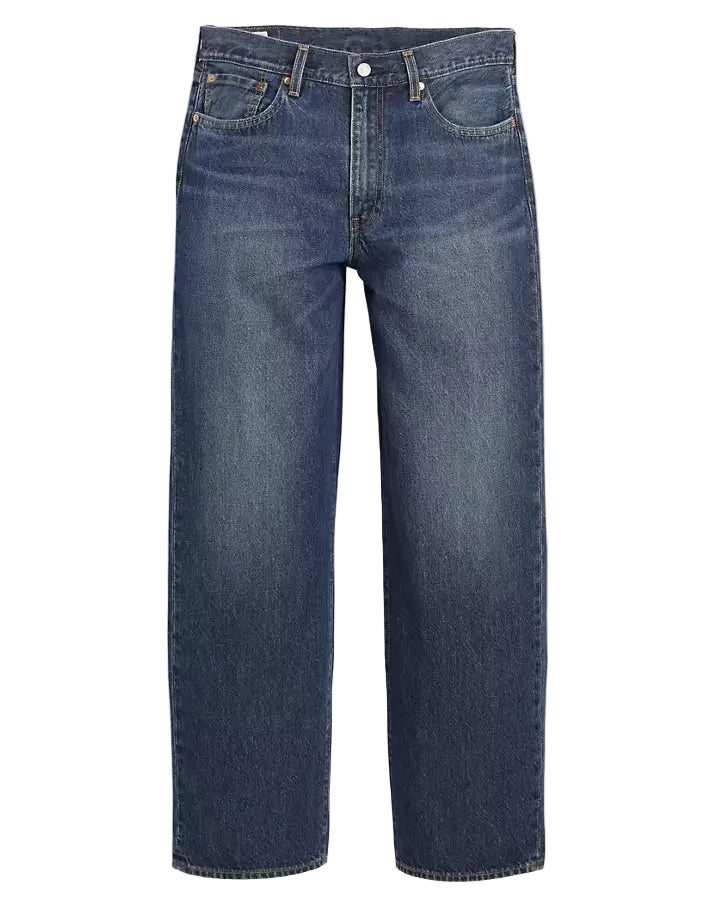 Pair of blue jeans on a white background