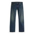 Pair of blue jeans on a white background