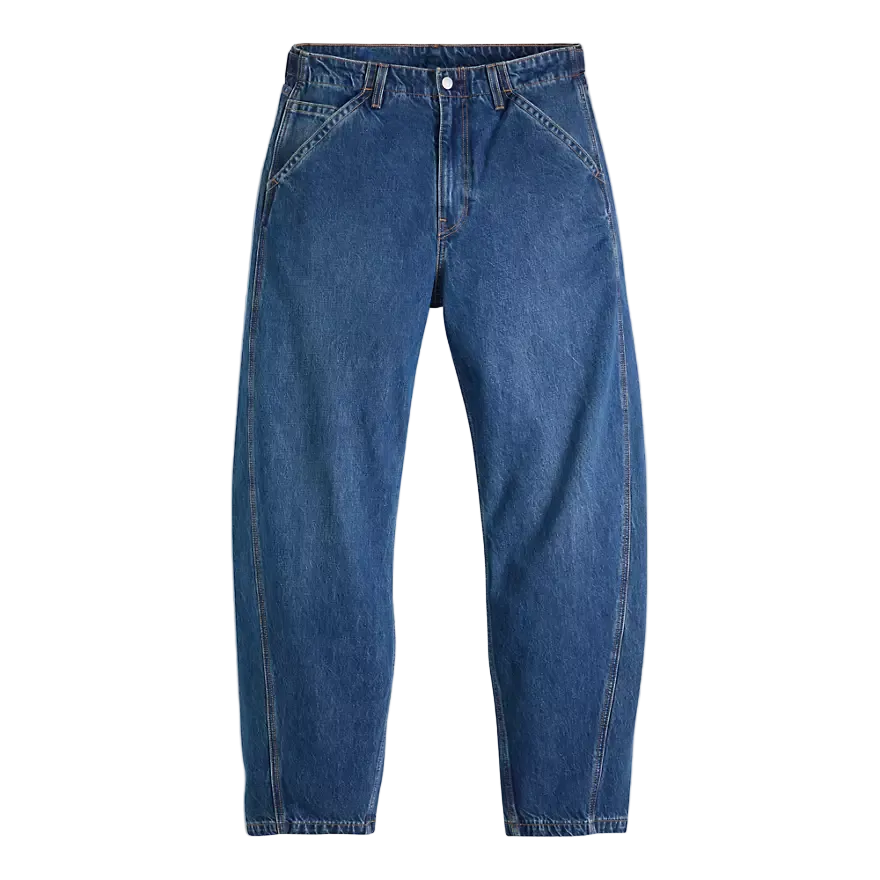 Blue jeans on a white background