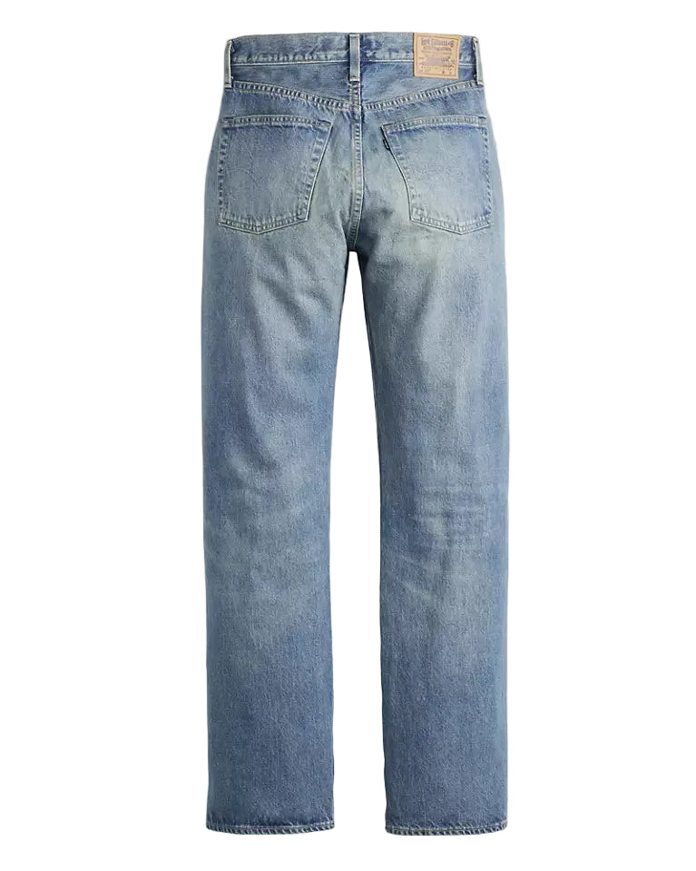 Light blue jeans on a white background