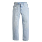 Light blue jeans on a white background