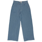 Blue denim pants on a white background