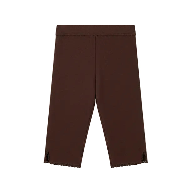 Brown capri leggings on a white background