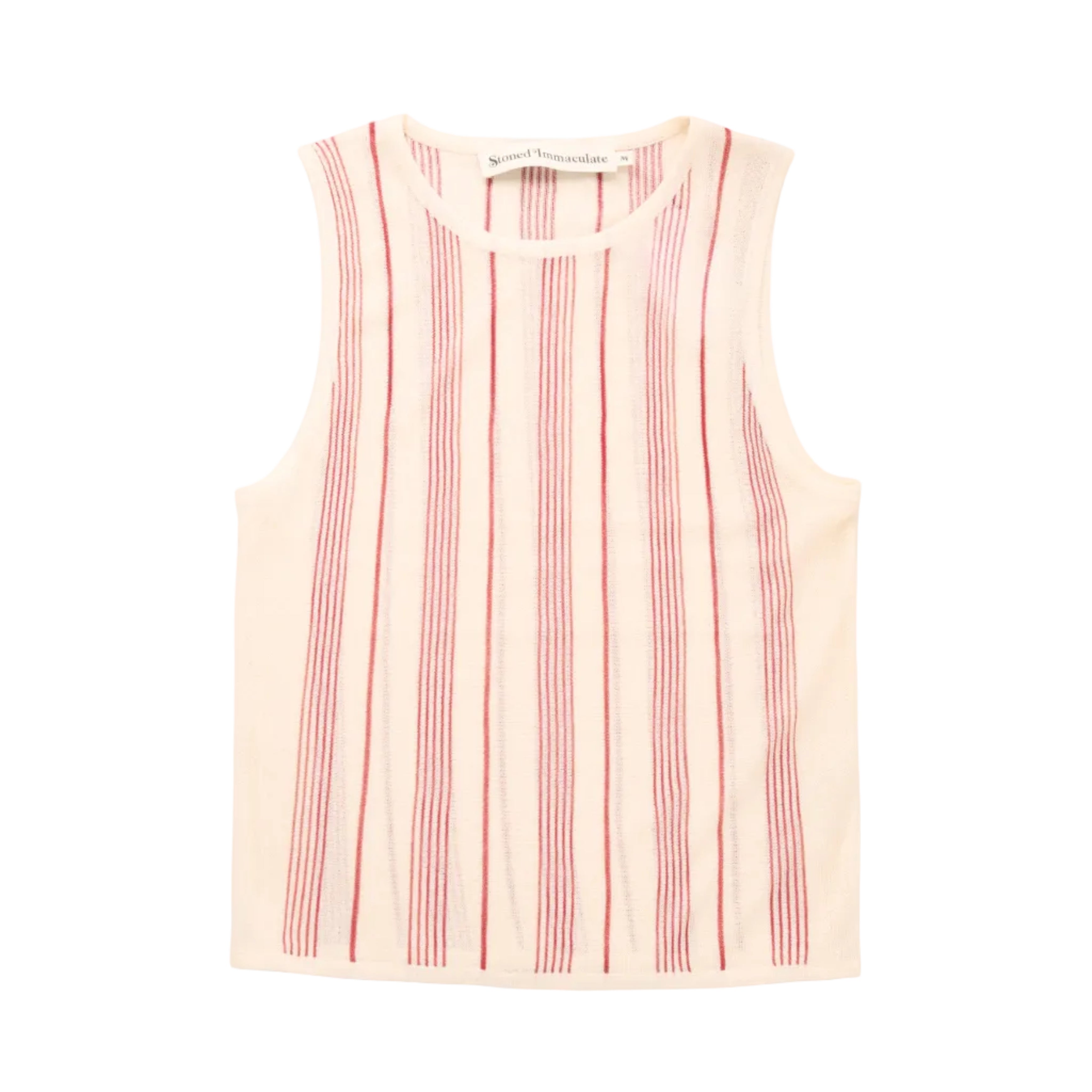 Striped sleeveless top on a white background