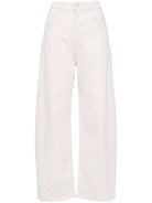 White wide-leg pants on a white background