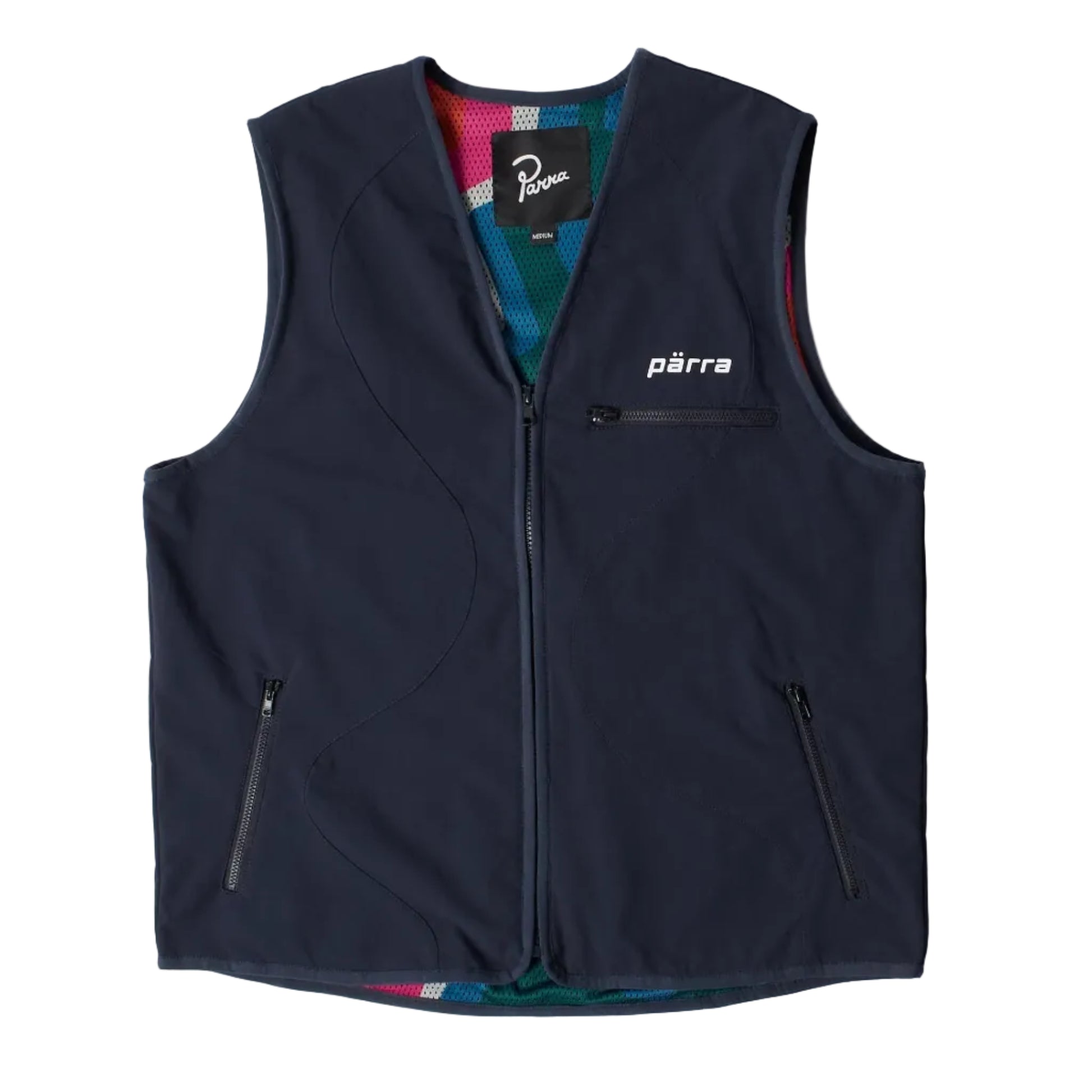 Navy blue vest on  a white background