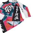 Multicolored long sleeve jersey on a white background
