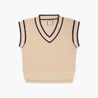 Cream sweater vest on a white background