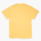 Back view of a yellow t-shirt on a white background