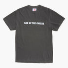 Black t-shirt with 'Son of the Cheese' printed on the front on a white background