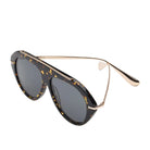 Dark marble framed sunglasses with black lenses and gold accents on a white background 