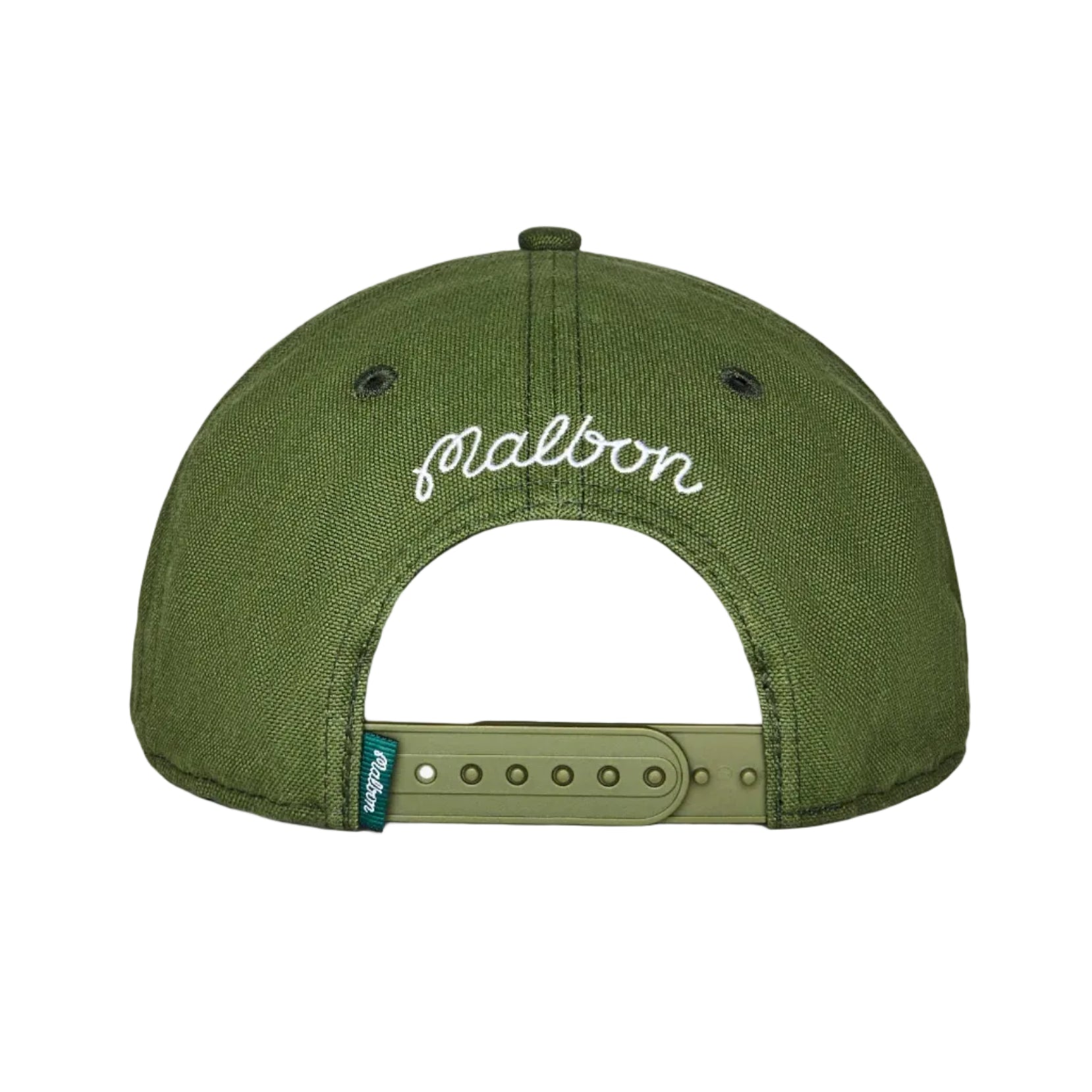 Green cap with 'Malbon' branding on a white background