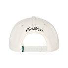 White cap with 'Malbon' branding on a white background