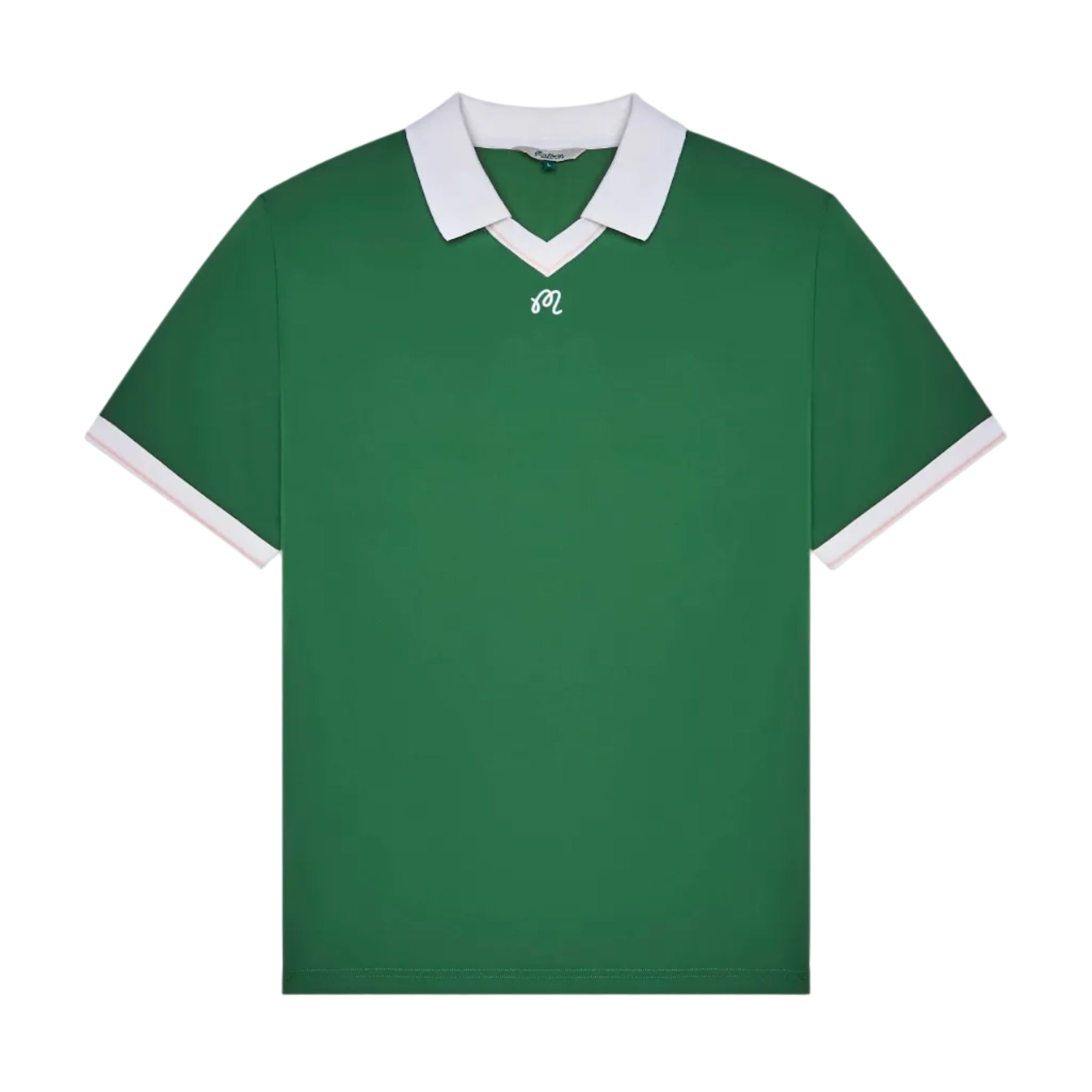 Green polo with logo at the chest on a white background