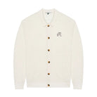 Cream knit cardigan on a white background