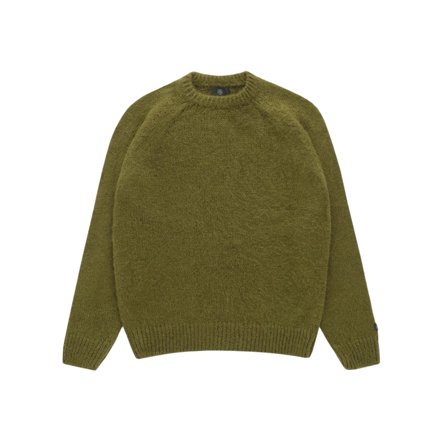 Green sweater on a white background
