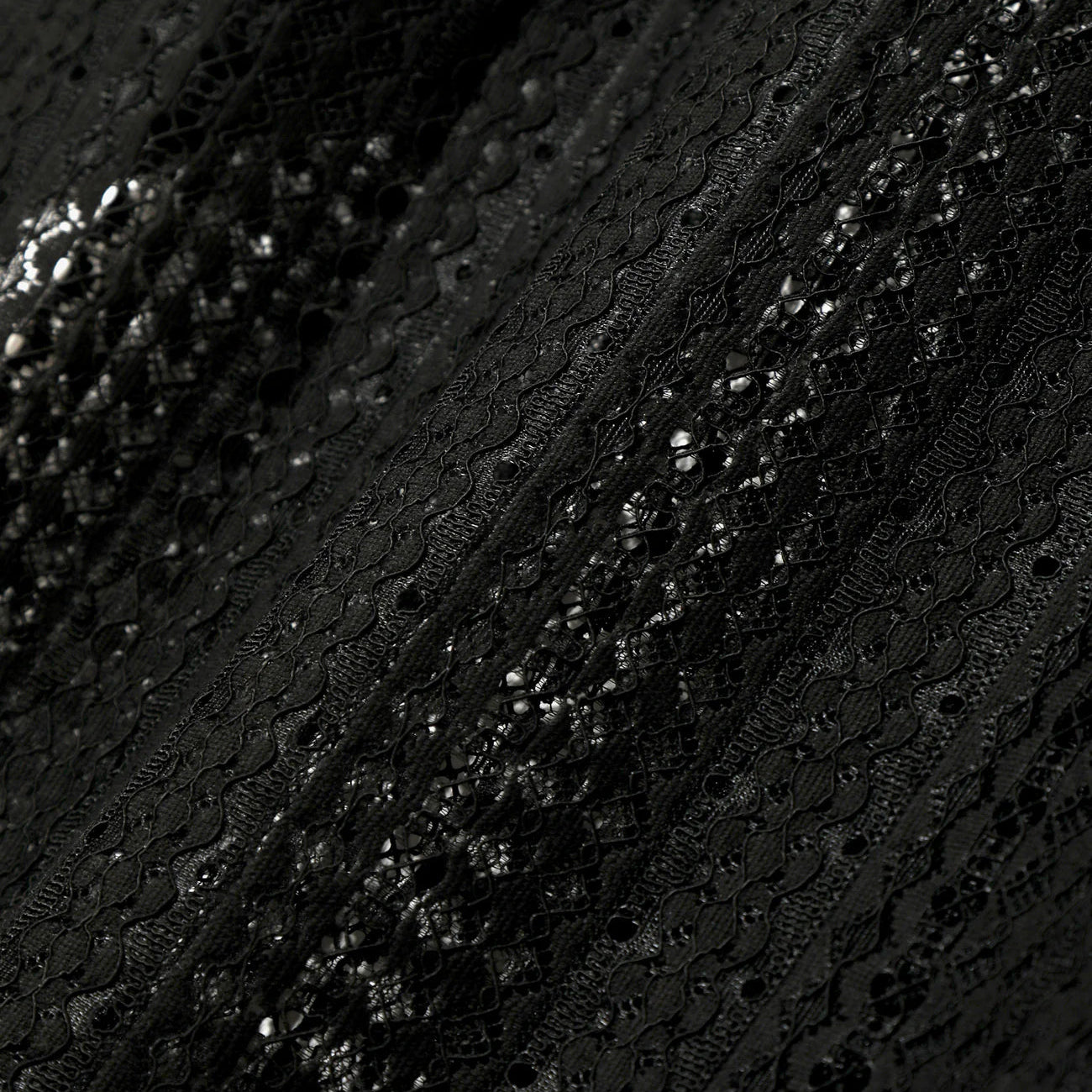 Close-up of black textured fabric with a subtle pattern