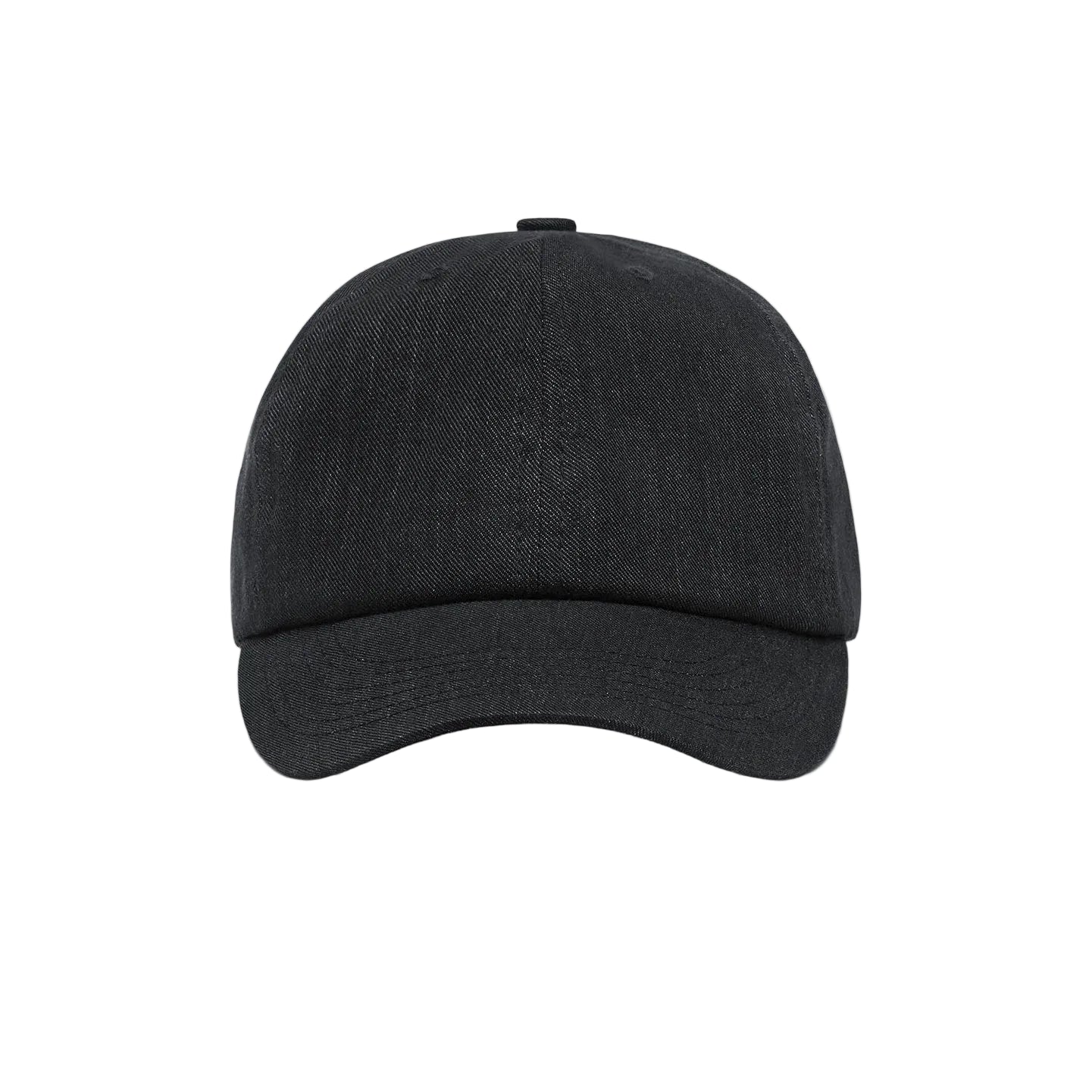 Black linen baseball cap on a white background